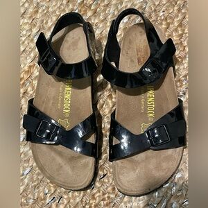 Birkenstock Womens Size 6 37 Black Patent Sandals